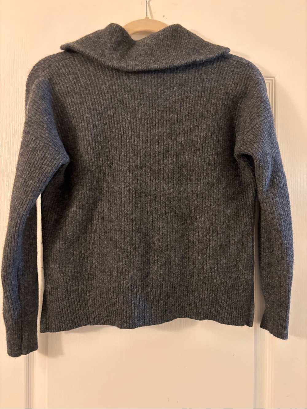 Madewell Glenbrook Half Zip Wool Blend Sweater gray women’s small - Picture 2 of 7
